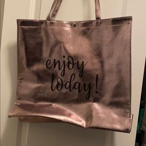 Lg Sally’s Metallic Tote- “Enjoy Today”